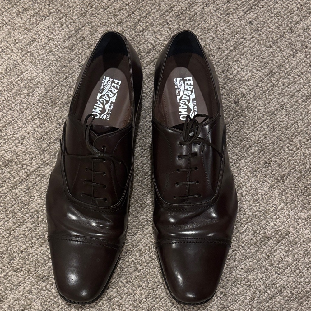 Salvatore Ferragamo Men's Dark Brown Oxfords
